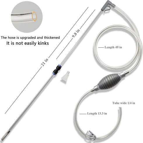 10 Gallon Aquarium Water Changer Siphon and Fish Tank Cleaner with Thinner Tubing