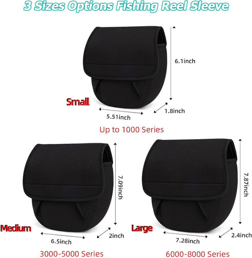 Neoprene Spinning Reel Cover Waterproof & Shockproof Fishing Reel Protective Case Breathable Casting Reel Cover Right/Left Hand Universal Reel Pouch