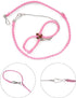 Adjustable Leash Harness with Bell for Rat, Mouse, Squirrel, Guinea Pig Walking Training (Pink)