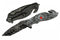 SZCO Supplies 8” Black Spider Web Assisted Open EDC Rescue Folding Knife