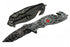 SZCO Supplies 8” Black Spider Web Assisted Open EDC Rescue Folding Knife