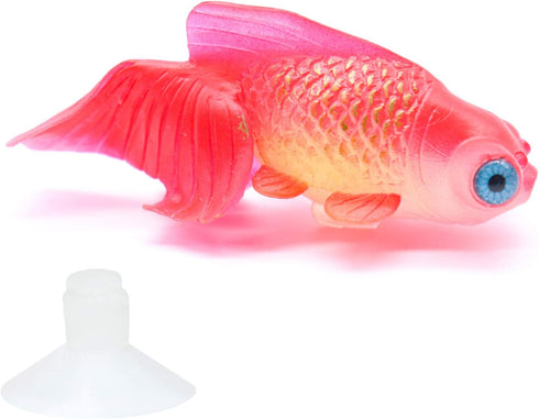 Silicone Artificial Fish Aquarium Decortion High Simulation Lifelike Floating Fake Betta Fish Tank Ornament (Red Goldfish) by Besimple