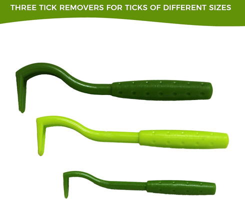 TickCheck Tick Remover Value 3 Pack - Tools + Tick Identification Card for Humans, Dogs & Cats