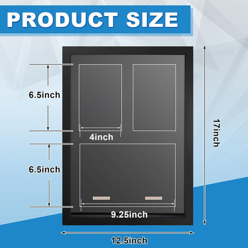 RattanView 3 1 17 12.5 Inch Medal Display Frame Shadow Box in Marathon Medal and Photo Display Frame Case x Black Wood