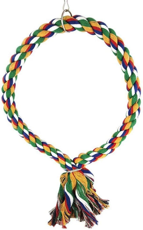 Litewoo Bird Swing Toy - Colorful Cotton Rope Perches for Parrots, Budgie, Parakeet, Cockatiel, Finch, Lovebird