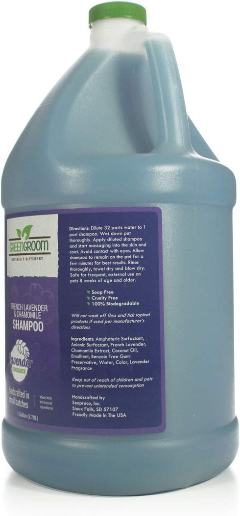 1 Green Groom French Lavender & Chamomile Aromatherapy Dog Shampoo, Gallon - Soothing and Calming, Chamomile Infused