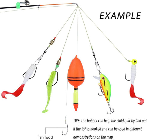 Spinning Fishing Rod, 5-Piece Portable Fishing Pole and Reel Combo for Boys, Girls, and Adults