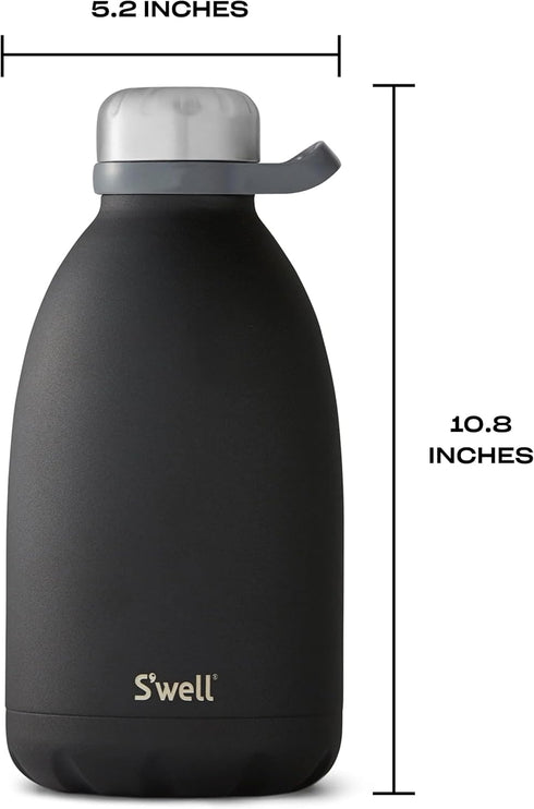 S'well 64oz Stainless Steel Roamer Bottle, Onyx, Triple Layered Vacuum Insulated, Keeps Drinks Cold for 72 Hours