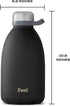 S'well 64oz Stainless Steel Roamer Bottle, Onyx, Triple Layered Vacuum Insulated, Keeps Drinks Cold for 72 Hours