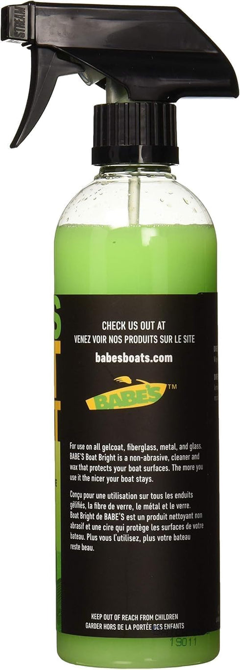 1 Babes Boat Bright Marine Cleaner & UV Protectant for Gelcoat, Glass, Metal & Vinyl Adds Shine, Water Repellent