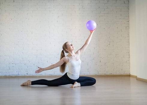 Small Exercise Ball for Between Knees, 6 inch Pilates Ball with Pump, Mini Yoga Core Ball for Physical Therapy