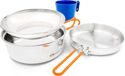 GSI Outdoors Stainless 1-Person Mess Kit for Camping and Backpacking