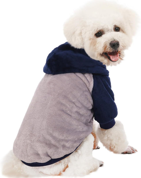 FabriCastle Dog Hoodie Sweater, Ultra Soft and Warm Dog Coat for Small or Medium Dogs, Pet Jacket for Boy or Girl (Grey