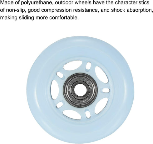 PATIKIL 70mm OD Inline Skate Wheels with Bearings, 4 Pack 82A Replacement Accessories for Indoor or Outdoor Caster Board