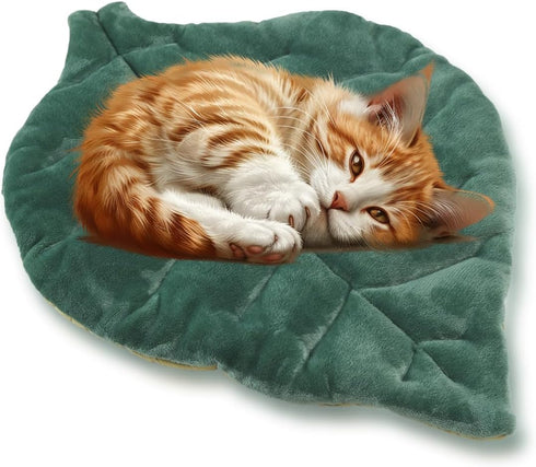 Cat Mat Self Warming Cat Bed 26"x20" Leaf Shaped Cotton Soft Warm