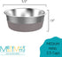 Messy Mutts Stainless Steel Heavy Gauge Bowl with Non-Slip Removable Silicone Base | Durable Indoor/Outdoor Dog Bowl | Warm Grey | Medium, 2.5 Cups