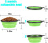 Collapsible Dog Bowl, 2 Pack Portable Foldable Pet Travel Bowls with Lids (Small, Blue+Green)