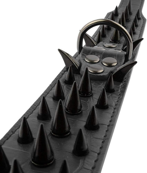 Sharp Spiked Studded Dog Collar, Stylish Leather Collars for Medium & Large Dogs, 2 Inch Width, Pitbull Labrador Boxer