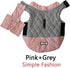 Waterproof Reversible Dog Coats for Small Dogs, Warm Puppy Jacket for Cold Winter, Pink and Grey