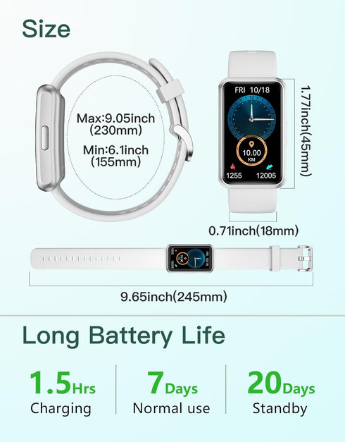 HUAKUA Fitness Tracker, No Bluetooth or APP Needed, Waterproof Fitness Watch for Men Women with Full Touch Screen