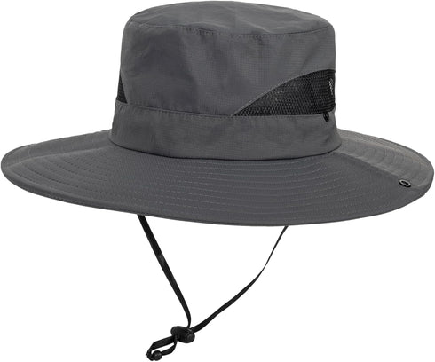 Summer Sun Hat for Men & Women, Beach Wide Brim Outdoor Protection Packable Mesh Bucket Cap