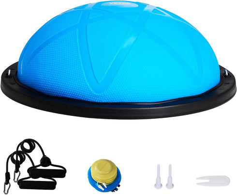 VEVOR Half Exercise Ball Trainer - 23 inch Balance Ball with Resistance Bands and Pump for Home Gym