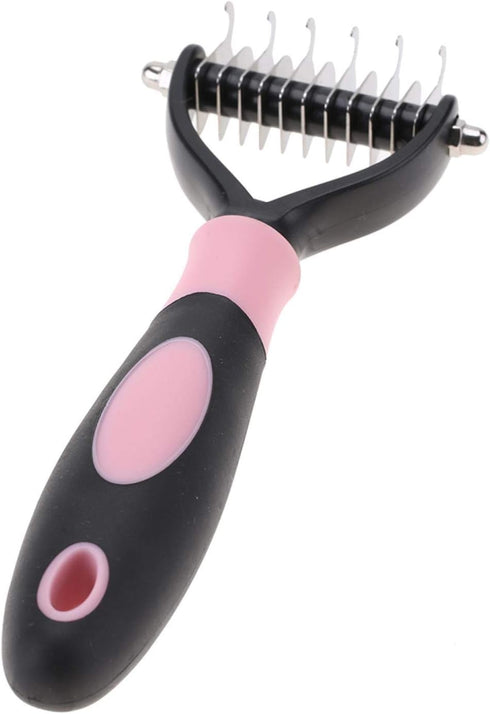 GLOGLOW Pet Grooming Brush, Shedding Brush Tool, Dematting Rakes, Fur Knot Cutter for Long and Short Hair Dogs and Cats