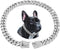 Chain Dog Collar with Diamond, 13mm Wide Metal Puppy Cuban Necklace, Cute Fashion Jewelry for Small Medium Large Pets