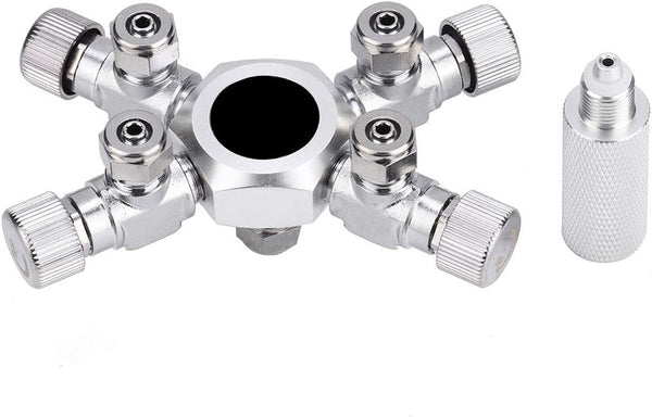 Zerodis CO2 Splitter Multi Ways Distributor, Aquarium Regulator CO2 Splitter Valve (4 Ways)