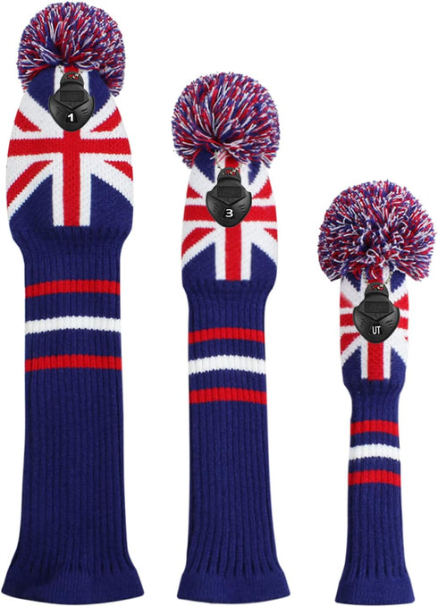 Scott Edward Golf Headcovers Set of 3 for Woods, Fits Driver(460cc), Fairway Wood, Hybrid(UT), Unisex