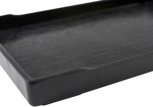 OMEM Reptile Bowl, Large Food and Water Dish, Simulated Wood Grain Surface, Enough Space for Bath, M, Black