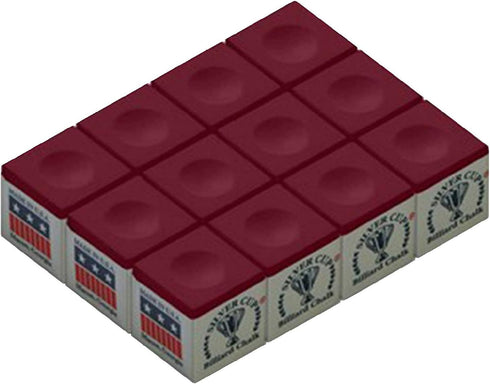 Silver Cup Chalk, Burgundy, 12-Piece Box
