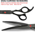 FAIGEO Set 5 in1) Professional Dog Grooming Scissors Stainless Steel Dog Grooming Kit - Thinning, Curved Scissors