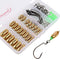 Sougayilang Fishing Sinkers Set with Brass Weights, Jig Hooks, Swivel Ring Connector in Plastic Box for Fishing