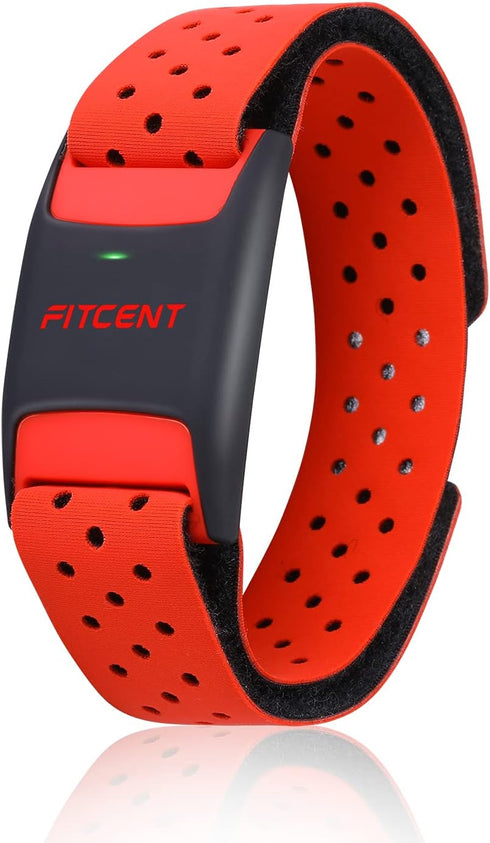 FITCENT Heart Rate Monitor Armband, Bluetooth ANT+ Optical Sensor, Rechargeable Fitness Tracker for Peloton