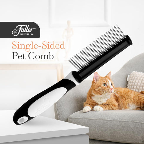 Fuller Brush Single-Sided Pet Comb - 25 Rust-Resistant Pins for Grooming Dogs & Cats, Ergonomic Handle