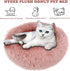 otoez Kitten Puppy Bed 15.7" Pink, Extra Small Round Dog Cat Beds, Anti-Anxiety Plush Calming Donut Bed