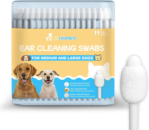 Dog Ear Cleaner, Gourd-shaped Swabs for Safe Ear Canal Cleaning, Designed for Dogs and Cats - Large