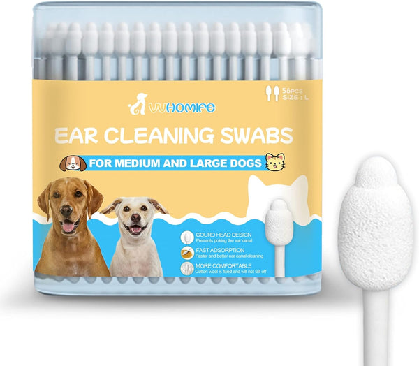 Dog Ear Cleaner, Gourd-shaped Swabs for Safe Ear Canal Cleaning, Designed for Dogs and Cats - Large