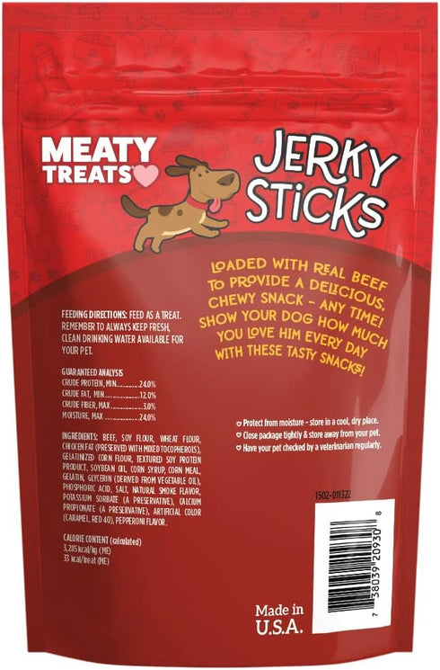 Beef Flavored Jerky Sticks Dog Treats, 2.5 oz (Pack of 8)