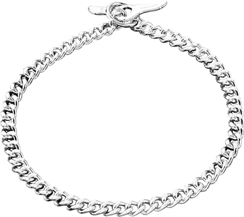 Herm Sprenger Chrome Plated Steel Dog Training Collar with Flat Narrow Round Links Toggle Closure Dog Chain for Small Medium Large Dogs Made in Germany (20 inches (50 cm))
