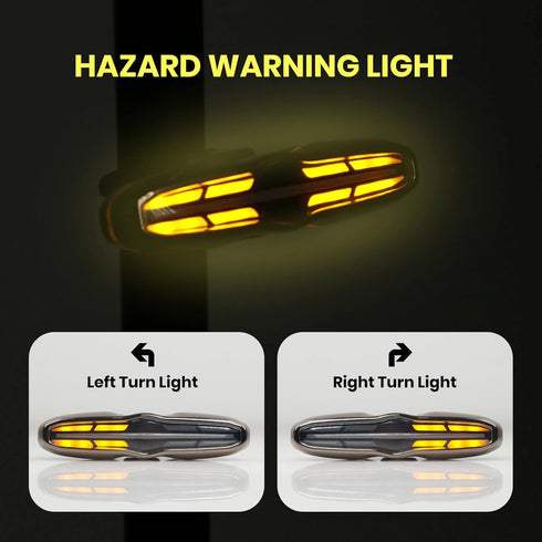 Smart Bicycle Brake Tail Light with Vibration Sensing, Wireless Remote Turn Signals, USB-C Rechargeable Rear Lights