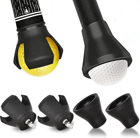 UoreFloo Golf Ball Retriever Set, 4pcs (2X 3-Prong and 2X Suction Cup) Golf