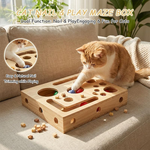 Generic 2026 Trimmed, Trimming New Cat Scratch Puzzle Enrichment Box, Cat Nail File Box with Sandpaper Inside, Toy Gift