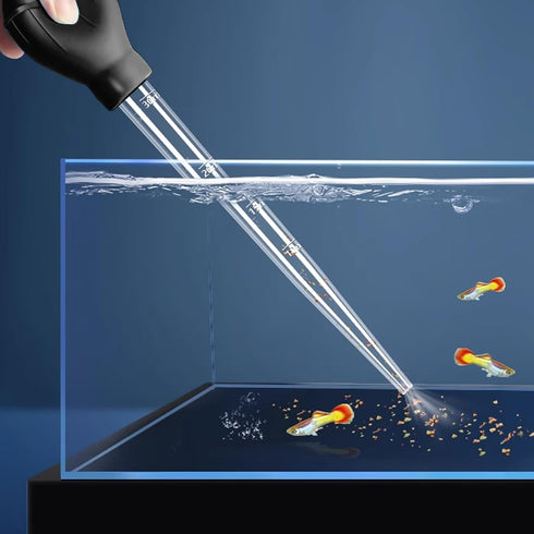 Fish Tank Cleaning Waste Remover, 30ml Dropper Pipette for Manual Aquarium Cleaning Tools, Black Rock Cleaner