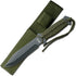 MTech USA MT-528C Fixed Blade Knife, Black Stainless Steel Blade, Green Cord Wrapped Handle, Full Tang, Nylon Sheath,