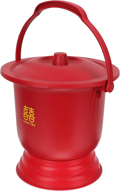 FRCOLOR Spittoon Bucket Portable Urinal Toilet Chamber Pot Enamel Potty Patient Urinal Pot Night Urine Pot Portable
