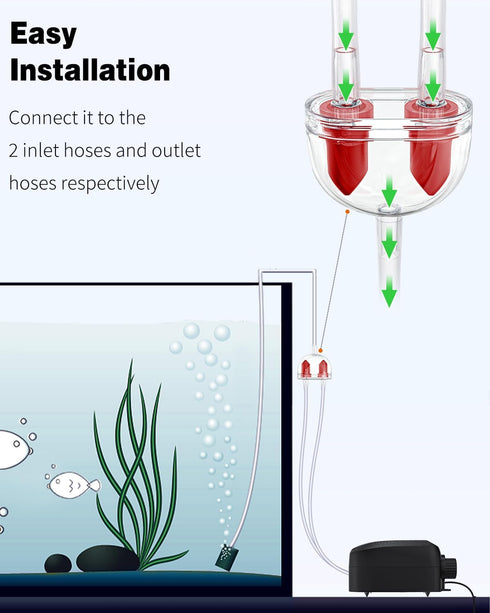 Pawfly 2 Pack Aquarium Check Valves Plastic 2-Way Non-Return Valves for Fish Tank Air Pump Protectors 3/16 Inch Tubing