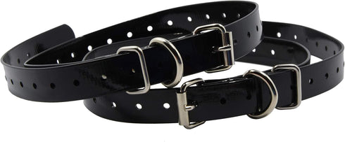 2-Pack Replacement ¾” Dog Collar Strap Bands with Double Buckle Loop for Pet Shock Bark Collars and Fences