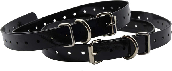 2-Pack Replacement ¾” Dog Collar Strap Bands with Double Buckle Loop for Pet Shock Bark Collars and Fences